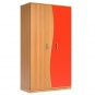 Wellentürenschrank, 190 cm hoch, 105x50 cm (B/T), Tür rechts rot, 